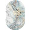 Rururug Antiscivolo Lavabile Tappeto Ovale Regionale Tappeto Soggiorno Cameretta Divano Corridoio Sala Pranzo Tappeti Semplice mare azzurro di nuvole bianche, 60 x 90 cm