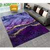 Xisnuient Tappeto Area Nero Grigio Oro Bianco Marmo Antiscivolo Microfibra Lusso Moderno Soggiorno Tappetino Rug Per La Camera Da Letto Dei Ragazzi Adolescenti Tappeto Da Gioco (Purple,80x160 cm)
