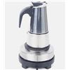 SAUADY Caffettiera per moka in acciaio inox, con fornello elettrico, per cucine private, piccoli caffè (lunghezza x altezza): 11,5 x 17,5 cm, 200 ml, colore: argento e nero