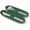 MONBENTO - Posate Nomadi MB Slim Nest Trio Coltello, forchetta, cucchiaio riutilizzabile in acciaio inox Box con custodia Ideale per mangiare in ufficio/pic-nic