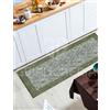 GBiancheria Tappeto Passatoia Malesia Verde by Suardi in Ciniglia Fondo Antiscivolo, Lavabile in Lavatrice, Design Foglie Tropicali Made in Italy (55x140 cm)