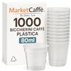 marketcaffe 1000 Bicchieri in Plastica da Caffè 80 ml - Set di 1000, Trasparente, Monouso, Resistenti e Pratici, Ideali per Uffici, Feste e Uso Quotidiano
