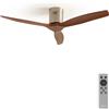 CREATE / WINDCALM NATURAL WOOD M/Ventilatore da soffitto nichel pale legno scuro e telecomando / 40W, Temporizzatore, Ø132 cm, 6 velocità, silenzioso, funzione estate-inverno