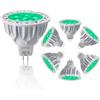 JSVSAL Lampadine a LED verdi MR16 GU5.3 con base bi-pin, 5 W, dimmerabili, equivalenti alogene da 35 W a 50 W, AC/DC 12 V a bassa tensione, faretti a 40 gradi per illuminazione paesaggistica, cortile