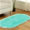 Tomifine Imitazione Lana Tappeto, Soffice Faux Tappeti Pelliccia, Adatto per Tappeto per Soggiorno, Lungo Pelliccia Morbida, Soffice, Tappetino per Il Letto (50 x 80 cm,Blu)