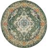 RugVista Leia, Tappeto, Vintage, Ø 150 cm, Rotonda, Pelo medio, Soggiorno, Sala da pranzo, Camera letto, Cucina, Corridoio, Lavabile solo a secco, Verde
