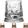 Generisch Bicchiere da whisky rotativo a 360 gradi, con funzione di sollievo dallo stress, stabile base decoupled Crystal Cut Cocktail Glass, Unique Whiskey Gift (Style-E)