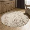 Interiyou Tappeto Vintage Suzuka a pelo corto - 160x160 cm Rotondo Crema/Marrone - Motivo orientale per salotto, sala pranzo, camera da letto