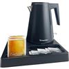 PRESENT-MORE - Set Vassoio in ABS Nero - Contiene: Vassoio, Bollitore Nero - Set Bollitore 24x24cm con Meccanica Integrata 800-1200W - Ideale per Hotel e B&B