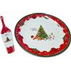 COSE DA CASA Piatto Natalizio per Dolci Panettone natale Torte con Paletta D 30 in Ceramica albero di natale idea regalo