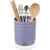 Hapivida Portautensili da Cucina, 15 x 11 cm Rotondo Porta Utensili Portautensili Scola Posate da Cucina con Scomparti, Porta Posate in Plastica per Forchette Cucchiai e Bacchette (Viola)