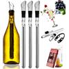 LLELEMAMO Vino Amigo Wine Cooling Stick, Vinoamigo - Wine Cooling Stick, Wine Chiller Stick in 15 Minutes, Wine Cooler, 3-In-1 Stainless Steel Wine Bottle Cooler Stick for Hours Gift for Wine Lovers (3Pcs)