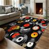 Generico Tappeto Salotto Musica Disco in Vinile, 120x180 cm, Tappeto Motivo Moderno Musica CD per Decorazioni Casa Camera da Letto, Lavabile in Lavatrice Antiscivolo Pelo Corto tO177