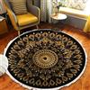 Tomifine Tessuto Tappeto Rotondo, Tappeti con Nappe Lavabile Mandala Stampato per Camera da Letto Soggiorno Cucina (80cm,#14)
