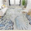 PAJEON Tappeto Salotto Moderno a Stella Marina Di Corallo Conchiglia A Tema Oceano, 140 x 200 cm Tappeti Antiscivolo, Tappetone Antimacchia - per Decor del Pavimento del Soggiorno