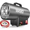 MASKO® Termoventilatore a Gas Riscaldatore 10 KW generatore d'Aria Calda con Tubo del Gas Antracite