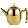 OnePine Teiera in acciaio inox, 1 litro, caffettiera con filtro, teiera per tè sfuso, lavabile in lavastoviglie (oro)