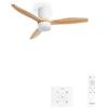 CREATE / WINDCALM LINE/Ventilatore da soffitto con luce bianca legno naturale e linee verticali con controller e controller/40 W, Ø132 cm, 3 temperature di luce, timer, funzione estate-inverno