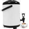 Garbenat Dispenser per bevande 8 l, contenitore isolato, in acciaio inox, fontana per acqua calda e fredda con rubinetto, dispenser per bevande per caffè, cioccolato, tè al latte, succo (bianco)