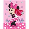 BERONAGE Minnie Mouse - Tappeto da gioco per la cameretta dei bambini, con cuore, 100 cm x 133 cm, antiscivolo, antirumore, Disney, Minnie