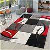 TT Home Tappeto Soggiorno Moderno Pelo Corto Effetto 3D Geometrico A Onde, Colore:Rosso 2, Dimensione:60x110 cm