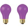 AMARCORDS - 2 Lampadine Led da esterno resistenti all'acqua, luce calda 2700K, vetro LILLA tipo goccia, E27, 5W
