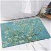 FSDGY Tappetino Antiscivolo per Il Bagno,Soffice Tappeto da Bagno in Microfibra,Assorbente,ispirato al dipinto di Vincent Van Gogh - Mandorlo in fiore.,60x90 cm