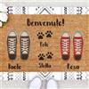 NANNUK Baby creations Tappeto personalizzato per ingresso | Crealo con tutta la famiglia 70 x 40 cm | Divertenti zerbini in 100% fibra di cocco | Coppia + 2 cani - NANNUK