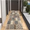 BORKOY Tappeto Cucina passatoia antiscivolo lavabile 2 metri - Marrone tappeto corridoio astratto - Morbido runner per camera, soggiorno, entrata - Antiscivolo per pavimenti duri50x200cm