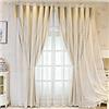 Siunwdiy Soggiorno Moderno Doppio Strato Doppio Pizzo Tenda Tenda Set Di Tenda, Camera Guest Window Tende Per Finestre Decorazione Con Occhielli, 1 Camera,Beige,200X270cm