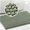 LINGKY Tappeto Bagno Ciniglia Tappetino da Bagno Alta densità e Assorbente In Microfibra Shaggy Tappeto da Bagno Antiscivolo ad Asciugatura Rapida Lavabile (Ciano,43 x 60 cm)