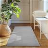 SIMPEX Tappeto Runner Argento 60x100 cm Tappeto a Pelo Corto Lavabile, Antiscivolo e Morbido, Design Monocromatico Moderno per Camera da Letto, Cucina e Corridoio