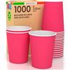 Baciato Caffè 1000 Bicchieri in Carta 200ml Ecologici Biodegradabili Monouso Made in Italy Asporto Bevande Calde Acqua Colorati Fucsia - Prodotto e Confezionato in Italia