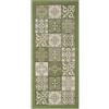 Pierre Tappeti Tappeto disegno MAIOLICA VERDE decorazione piastrelle ceramica, passatoia cucina multiuso lavabile in lavatrice e anti-scivolo cm.55x240
