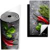 TMK ArtDeko Copri Piano Cottura 30x52 cm Coprifornelli Tappetino per Induzione Fornello Tutto per la Cucina, Tappeto di protezione per fornelli in vinile, Ardesia speziata al peperoncino