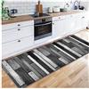 Siunwdiy Tappeto Passatoia Cucina Antiscivolo Lavabile grigio Tappeti Runner Lungo 2.5 Metri Vintage Poliestere Tappeto Corridoio per Soggiorno Tappetino Camera dei Camera da Letto,50X250CM