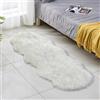 Tomifine Faux Lana Pelliccia Tappeto, Soffice Shaggy Della Pelliccia Imitazione Tappeti Longhair Effetto Pelliccia Divano Letto, Usato per Camera da Letto Decorazione (50 x 100 cm,Grigio Bianco)