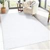 carpet city - Tappeto a pelo lungo per soggiorno, modello Shaggy, in tinta unita, colore: bianco, 133 x 190 cm, morbido e soffice