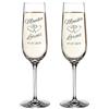 AMAVEL Set 2 Calici con Incisione Personalizzata con Nomi e Data, Motivo Cuori, Bicchieri in Vetro per Sposi, Flute da Spumante, Idee Regalo Matrimonio o Anniversario per Coppie
