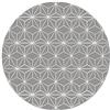Panorama Tappeto Vinile Rotondo Cucina Bagno - Varie Dimensioni - (Stelle Geometriche Grigie 100x100 cm)