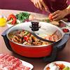 SanBouSi Yin Yang Hotpot - Pentola elettrica multifunzione per feste, 6 l, antiaderente per la casa, regolazione della temperatura 1300 W