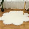 Tomifine Tappeto in Finta Pelle di Pecora Shaggy Man Made in Lana Tappeto a Pelo Lungo Tappeti Imitazione Pelle di Pecora per Soggiorno Camera da Letto Divano Tappeti da Pavimento (100 cm,Bianco)