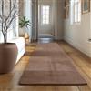 SIMPEX Tappeto Runner Marrone 80x250 cm Tappeto Lavabile a Pelo Corto, Antiscivolo e Morbido, Design Monocromatico Moderno per Camera da Letto, Cucina e Corridoio