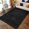 Carpettex Shaggy Tappeto Salotto Moderno 60 x 110 cm Antracite - Tappeto per scendiletto Camera da Letto, Soggiorno y Cucina - Tappeto Fluffy y Morbido, facile manutenzione, Monocromatico
