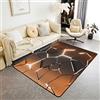 Loussiesd Tappeto esagonale a nido d'ape Soggiorno Tappeti per camera da letto Casa Tappeto geometrico decorativo Ultra morbido antiscivolo Arancione Nero Tappetino per interni 150x200cm