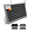 bomoe zerbino in alluminio 40x60 cm - zerbino antiscivolo antiruggine resistente alle intemperie per porte d'ingresso larghe e per interni che trattengono lo sporco - Blu-grigio metallizzato AluGant