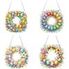 CXINLky DIY Diamond Art Painting Pasqua Ciondolo con catena, diamante painting corona d'uovo pasquale, creativo 5D, kit di decorazione da parete per finestre, pareti, giardino, 4 pezzi B