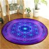YANGECHEN Verde/Viola Fiore Della Vita Tappeto Circolare Antiscivolo Yoga Mat Meditazione Reiki Stregoneria Forniture Home Decor 100Cm