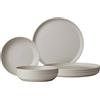 Mepal Set di 8 piatti piani Silueta (26 cm) e piatti fondi (21 cm), stoviglie per esterni per 4 persone, lavabili in lavastoviglie e microonde, piatti in plastica (PET) bianco nordico