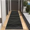 BORKOY Tappeto Runner Cucina e Corridoio Antiscivolo Non Perde, Lavabile Leggero Pelo Corto Geometrico Moderno,Nero,3 metri, Per Soggiorno, Entrata, Lavanderia70x300cm